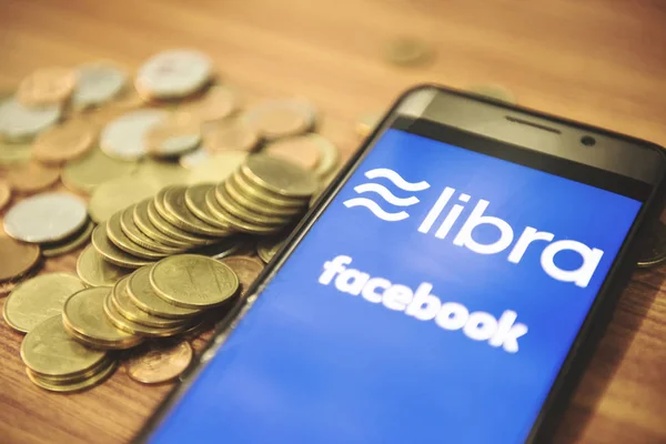 Libra coin blockchain concept / neues Projekt libra a cryptocurren — Stockfoto