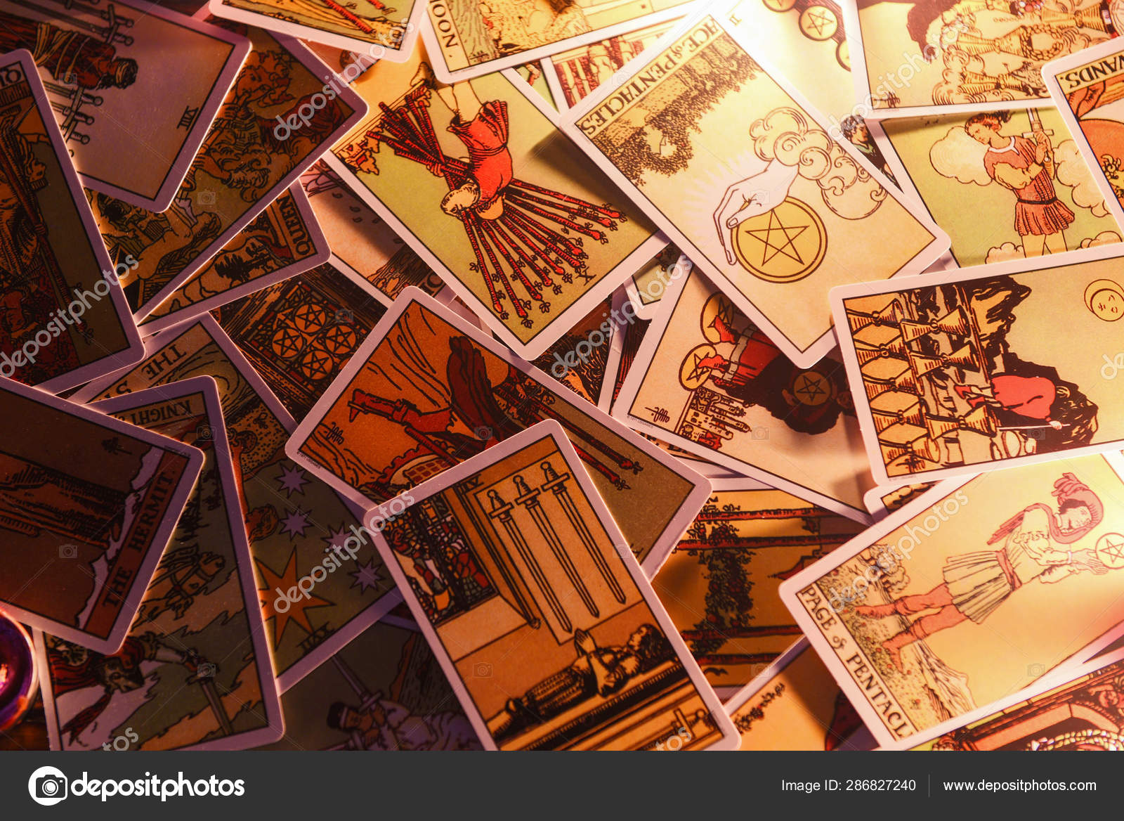 Tarot cards for tarot readings psychic as well divination Stock Photo