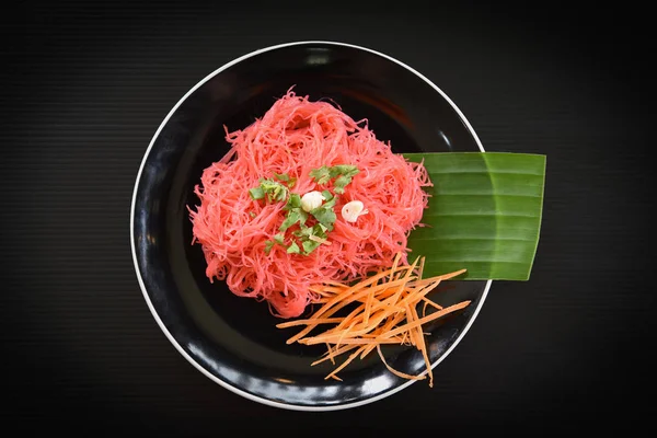 Rice vermicelli pink frying and vegetable - Stir fried rice nood