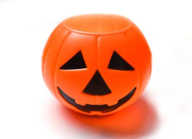 Halloween kabak fener beyaz arka plan izole - baş ja