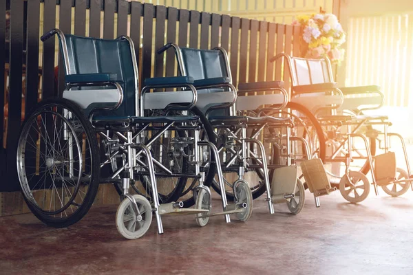 Wheelchairs in the hospital - Wheel chairs waiting for patient s