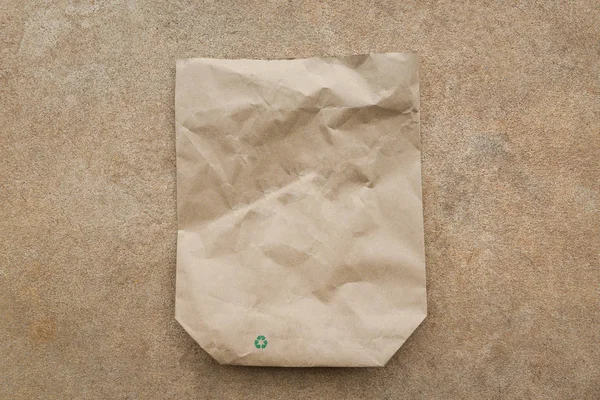 Brown paper bag recycle background - Reduce environmental zero w — Stock Photo, Image