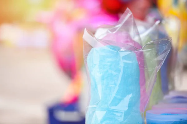 Zuckerwatte bunten Regenbogen süßen Zucker — Stockfoto