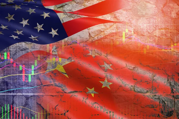 США и Китай торговой войны экономики конфликта налогового бизнеса финансов мо — стоковое фото