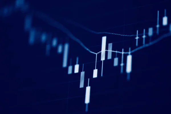 Investimento nell'analisi dei grafici di borsa o forex trading — Foto Stock