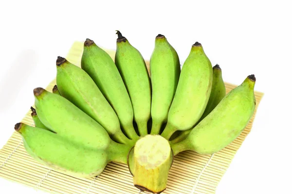 Bunch of green banana on raw white — Stock Photo, Image