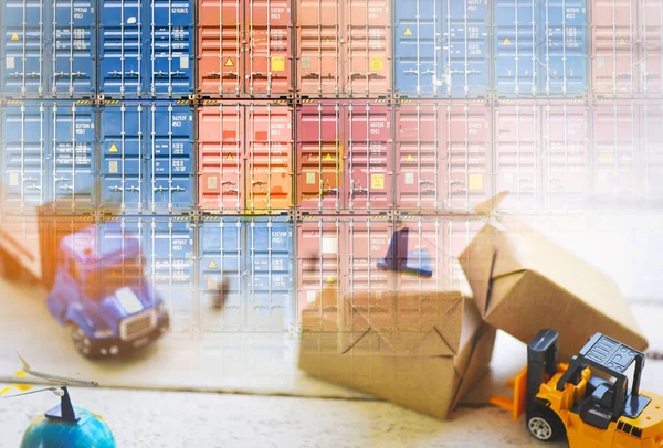 Conteneurs logistique exportation importation cargo transporteur aérien Commerce — Photo