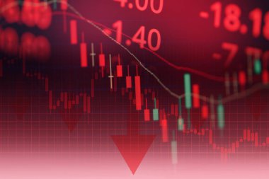 Ekonomik durgunluk borsası çöktü. Piyasa savaşı, ekonomik dünya, mali / iş dünyası, borsa krizi ve piyasalar salgın Coronavirus COVID-2019 ya da ABD-Çin ilişkileri yüzünden çöktü.