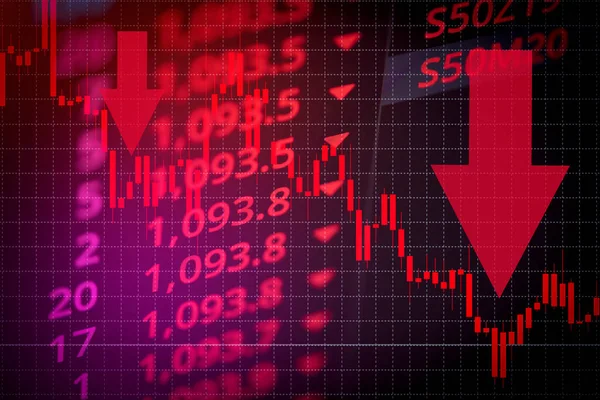 Recessão Economia Estoque Acidente Vermelho Mercado Comércio Guerra Econômico Mundial — Fotografia de Stock