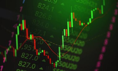 Borsa yatırımlarının iş mumu grafiği grafiği. Arkaplan tasarımı / borsa değişim eğilimi finans ekonomisi konsepti.