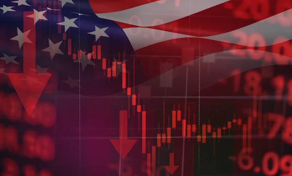 Business Candle Stick Graph Chart Stock Market Usa Recession Economy — 스톡 사진