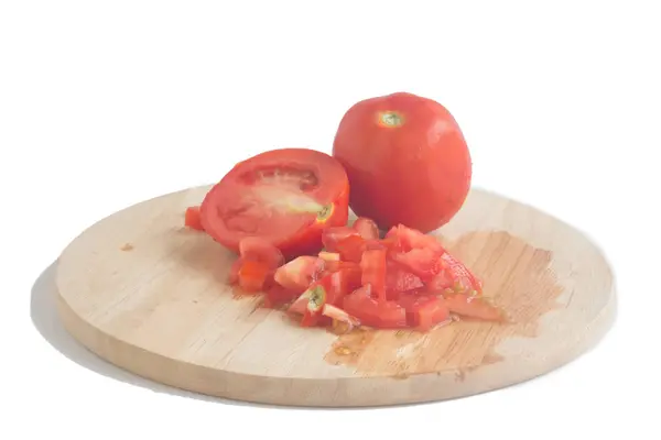 Frische Tomaten Isoliert Auf Weiß Geschnitten — Stockfoto