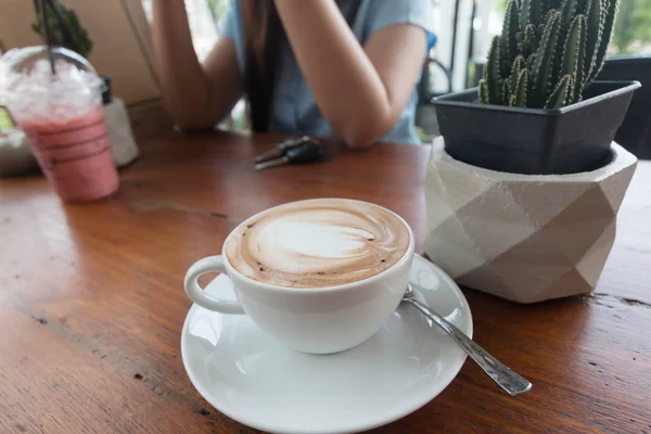 Délicieux Café Chaud Dans Café — Photo