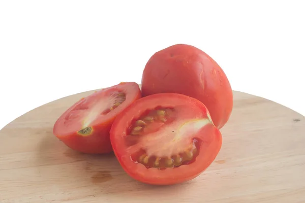 Frische Tomaten Isoliert Auf Weiß Geschnitten — Stockfoto