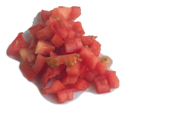 Frische Tomaten Isoliert Auf Weiß Geschnitten — Stockfoto