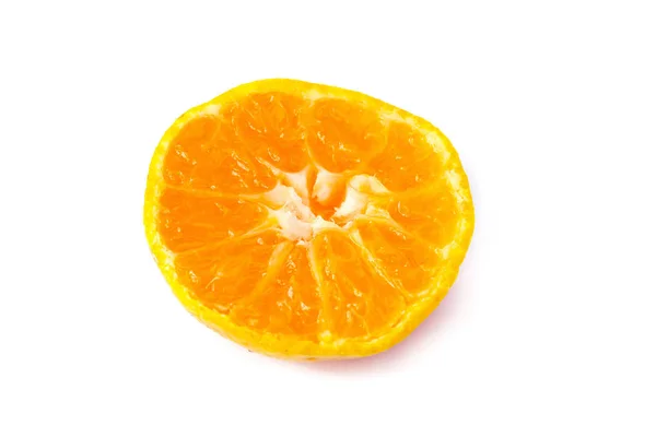 Fresh Chinese Orange Cut Isolate White Background — Stock Photo, Image