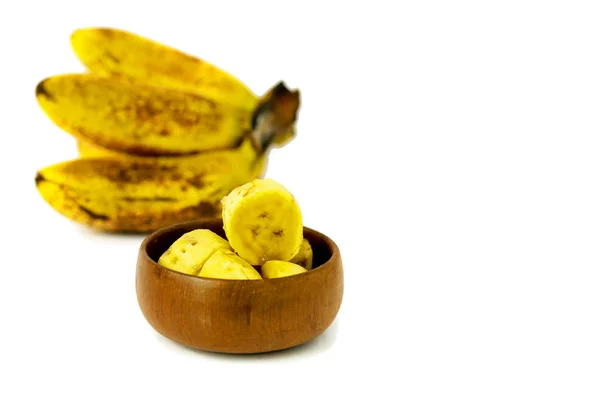 Сладкий Золотой Банан Фрукты Изолировать Белом — стоковое фото