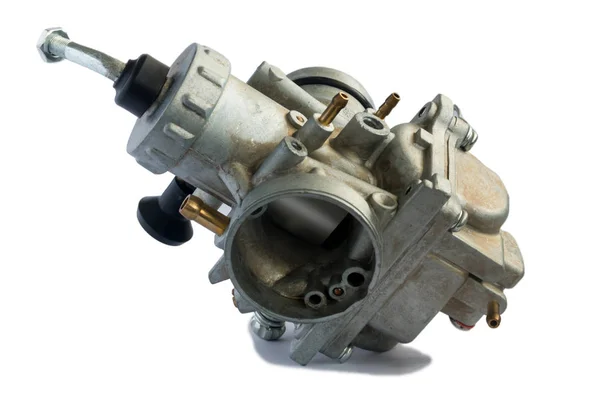 Carburetor Motorcycle Part Engine White Background — Stock Photo, Image