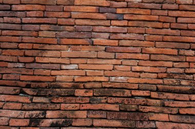 Antik kentin tuğla yapılmış duvar yok Phra Nakhon Si Ayutthaya Tayland il savaşta üzerinden