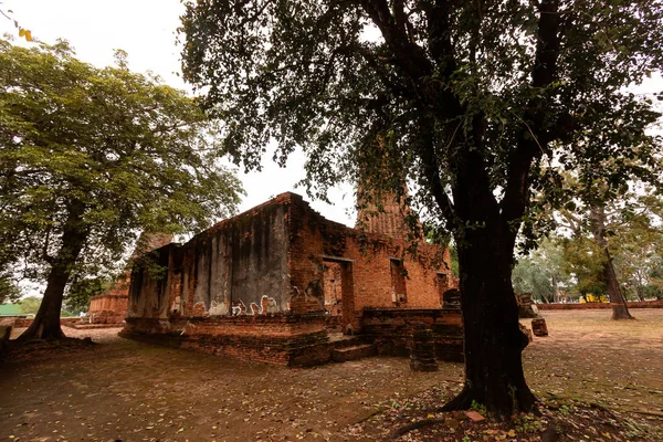 Ruin of ancient city destroy from War in Phra Nakhon Si Ayutthaya Province of Thailand