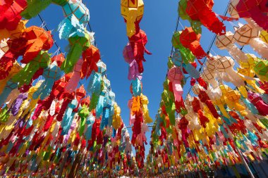 Lantern Festivali tapınakta Tayland Tayland Lambada