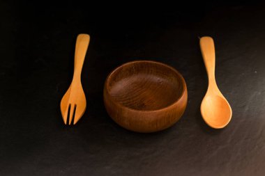 Çatal ve kaşıkla ağaçtan Kupası  