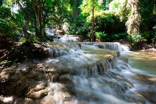 natural fountain or subterranean course of water on crater Beautiful like emerald green in lampang Thailand