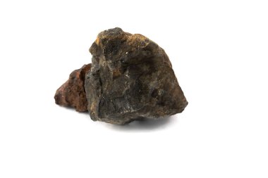 Bazalt taş izole beyaz arka plan üzerinde