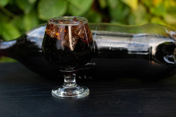 Soft Drink Mix Ice Glass Isolate Table — Stock Photo, Image