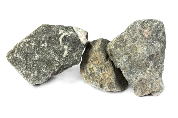 Basalt Rock Ipari Üzemekből Izolált Fehér Alapon — Stock Fotó