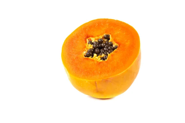 Söta Papaya Frukt Isolatet Vit — Stockfoto