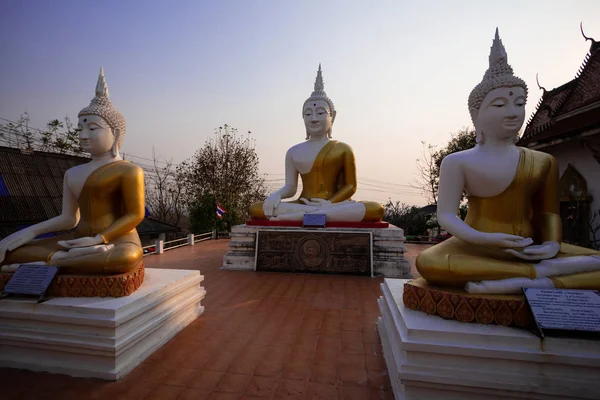 Lampang Ili Eski Tapınakta Altın Buddha — Stok fotoğraf