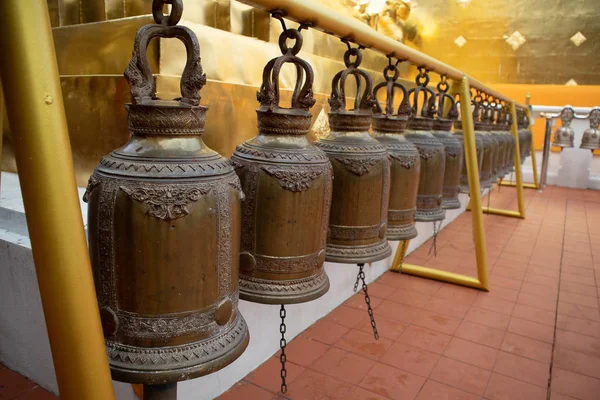 Cloche Laiton Dans Temple Thaïlande — Photo