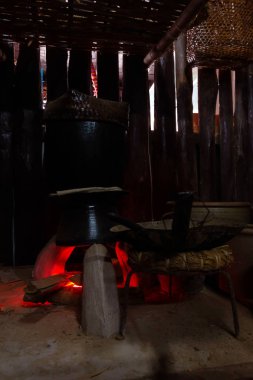 Ahşap Antik evde eski mutfak