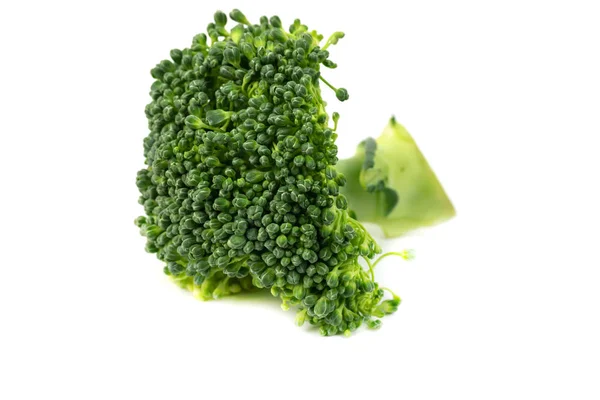 Verse Broccoli Gesneden Witte Achtergrond — Stockfoto