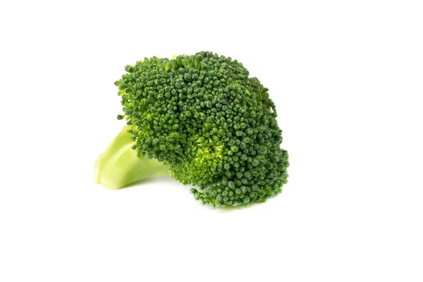Verse Broccoli Gesneden Witte Achtergrond — Stockfoto