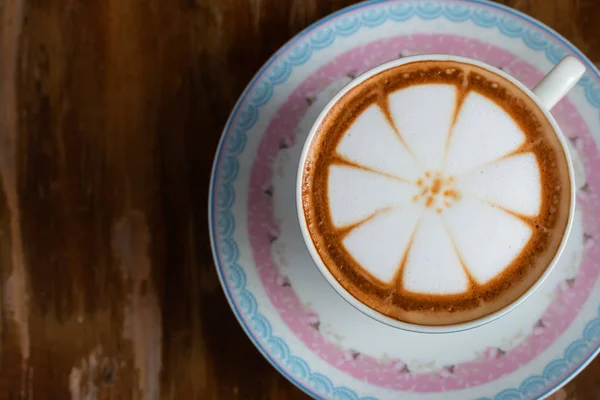 Heißer Kaffee Café Auf Dem Tisch — Stockfoto