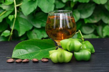 Sacha Inchi, çay ile sacha-Inchi fıstık taze kapsül tohumları meyve 