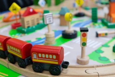 Oyuncak trafik yönetimi ahşap çocuklar Için beyin gelişimi için yapılmış