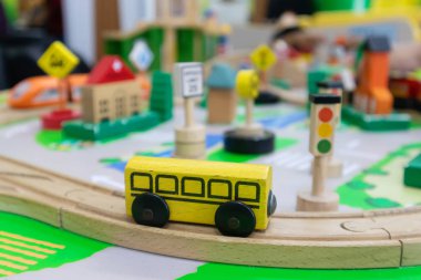 Oyuncak trafik yönetimi ahşap çocuklar Için beyin gelişimi için yapılmış