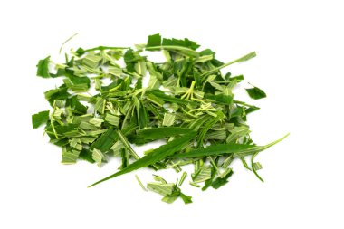 Yeşil marihuana yaprakları beyaz arka plan üzerinde izole kanser tedavisi için otlar olduğunu