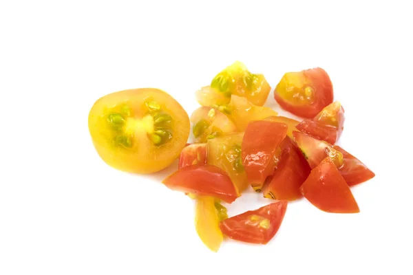 Brightly Colored Tomatoes Isolated White Background — Stock Photo, Image