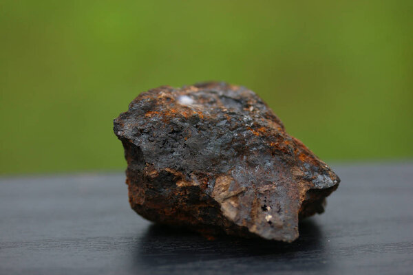 Iron Rock minerals for industry isolate on green background