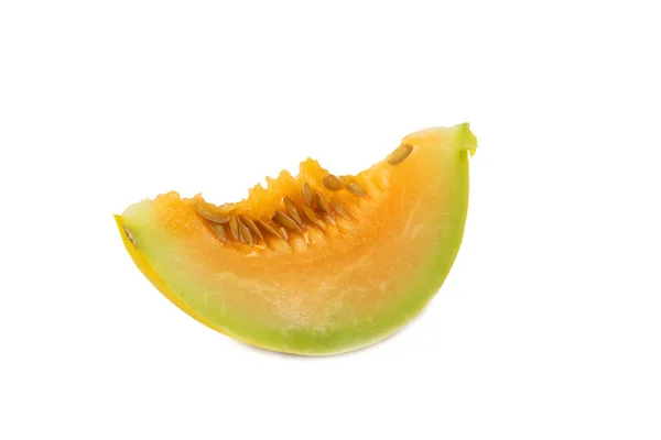 Halv Melon Frukt Isolat Vit Bakgrund — Stockfoto