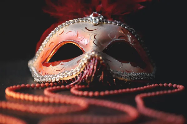 Venetiaanse Carnaval Masker Zwarte Achtergrond — Stockfoto