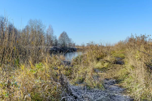 Sable Plage Dans Gel Rive Rivière Rivage — Photo