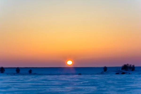 Aparición Del Sol Madrugada Sobre Horizonte —  Fotos de Stock