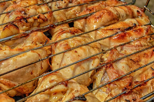 Fotos Comida Deliciosa Carne Frango Assada Hora — Fotografia de Stock