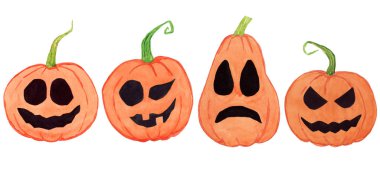 Cadılar Bayramı suluboya balkabakları setiniz kutlu olsun. Cadılar Bayramı partisi elem