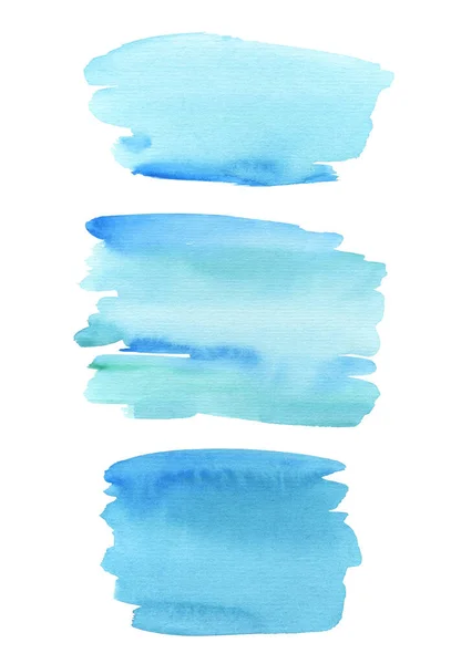 Aquarel Abstracte Penseelstreek Blauwe Achtergrond Handgeschilderde Textuur Aquarelpotten Ontwerp Voor — Stockfoto